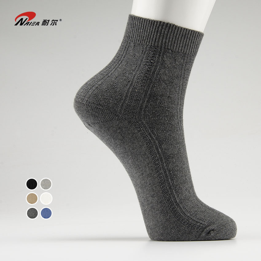 Resistant Socks Men's Pure Cotton Midcylinder Full Cotton Socks All Season Sports Stockings Socks Deodorant Autumn Winter Thickened Black Business Men Socks