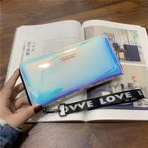 ins the same wallet female 2021 new Korean fashion long zipper wallet personality laser womens clutch