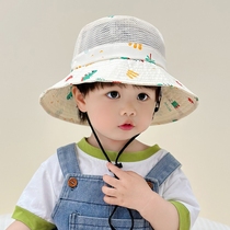 Childrens hats summer sun protection hats anti-UV baby sun hats thin mesh hats boys thin fisherman hats
