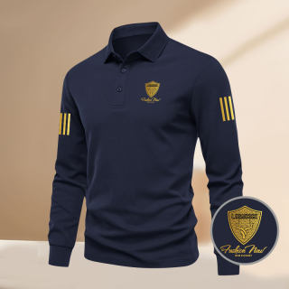 2025 spring and autumn long sleeve polo fashion business lapel