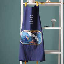 National Tide Apron domestic waterproof oil-proof apron Kitchen Women Fashion Clean Anti-Fouling Cooking Housework Adjustable Apron