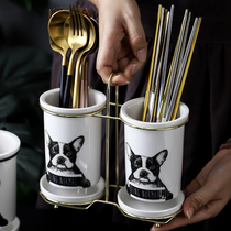 Nordic Hanging Ceramic Chopstick Cylinder Kitchen Chopsticks containing box Domestic chopstick cage Leaching rack Mildew Chopsticks Rack