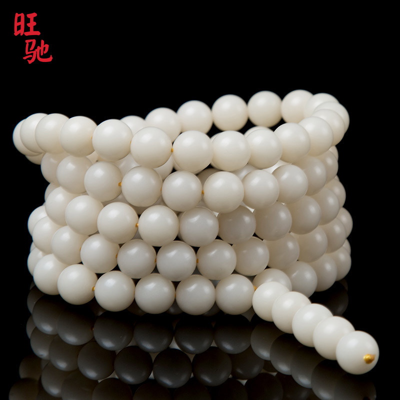 Wangqi factory White Yu Botigan high - den white ballpoint hand beads 108 pearls