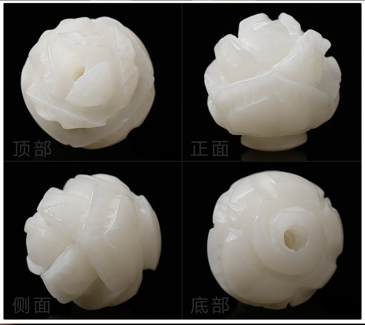 Nhà máy Wangchi trực tiếp cung cấp chạm khắc hoa sen trắng ngọc bích Bodhi vòng tay chạm khắc hoa sen - Vòng đeo tay Clasp vòng gỗ trầm hương