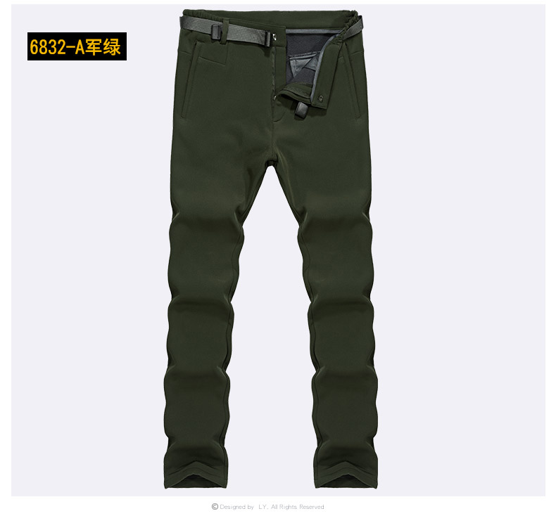 Battlefield Jizhen quần thể thao ấm áp quần rộng co giãn thường mùa thu và mùa đông cộng với quần nhung dày ngoài trời quần đũi nam