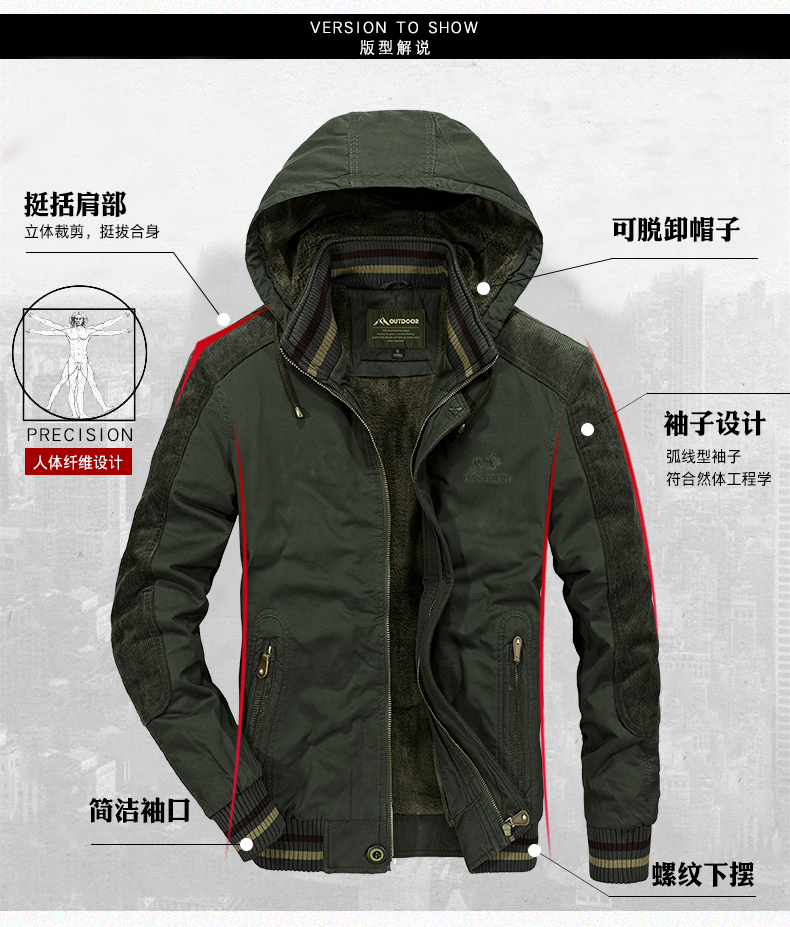 Blouson hiver pour homme ZHAN en Coton - Ref 3115633 Image 19