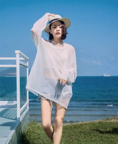 Swimsuit blouse can be taken into the water seaside vacation Ice Silk swimming bikini outside beach sunscreen hot spring gauze coat