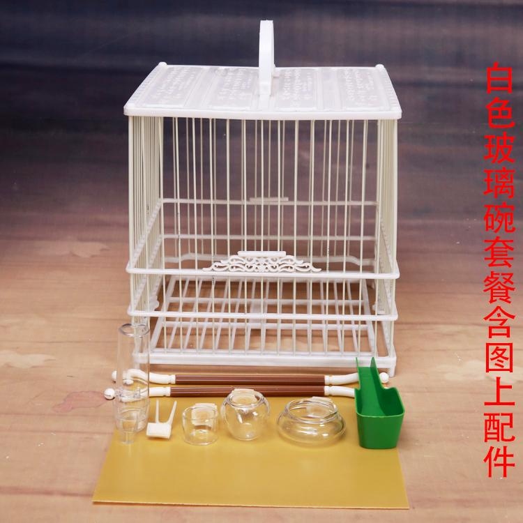 Mới thêu mắt chim bằng nhựa lồng trầu màu vàng nhỏ vuông kính dây nhựa lồng lồng phụ kiện lồng - Chim & Chăm sóc chim Supplies thức ăn cho chim trĩ