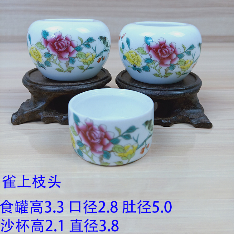 Đặc biệt mới Braun gốm thức ăn chim lon mây thức ăn chim bát nước cốc thức ăn chim lồng chim lồng cát cốc cung cấp phụ kiện - Chim & Chăm sóc chim Supplies cám cho chào mào