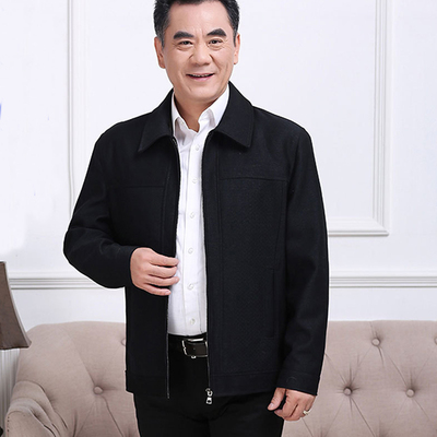 爸爸春装外套中老年上衣薄款夹克休闲商务