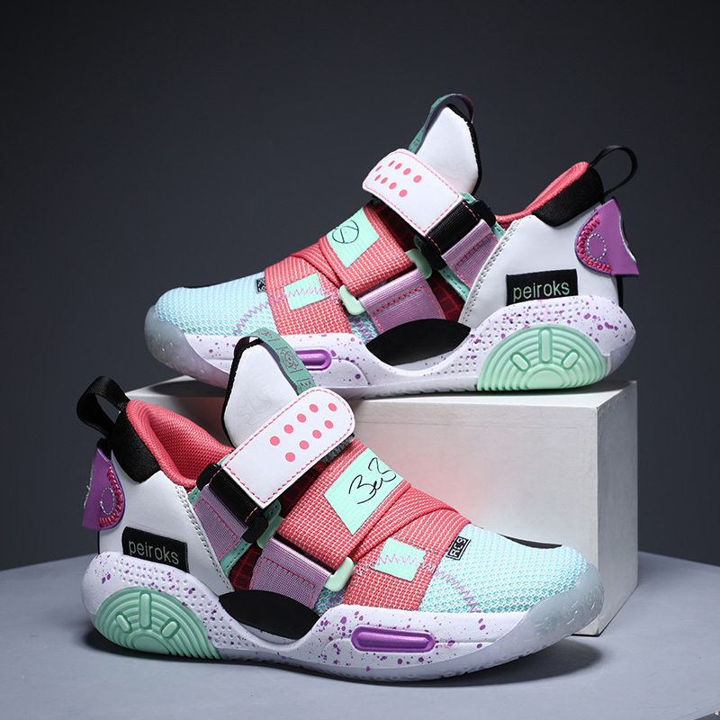 Outlet Children's Basketball Shoes, Boys' Sneakers, Boys' Non-Slip Shock-Absorbing Running Shoes, Medium and Large Children's Men's Sports Shoes