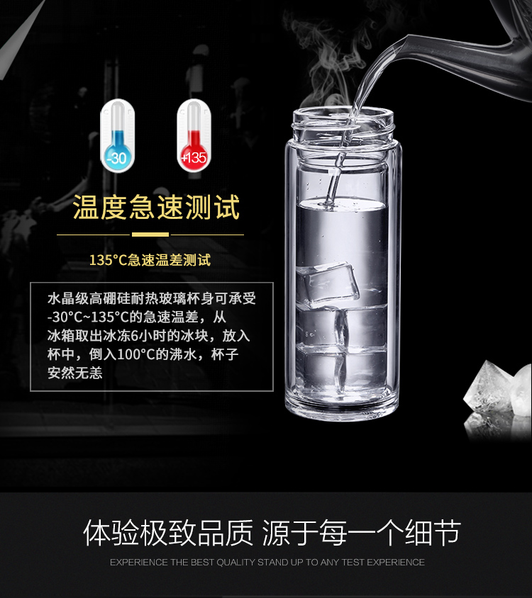 Bán chạy nhất ly thủy tinh hai lớp thủy tinh cách nhiệt chịu nhiệt nam và nữ cốc nước Quảng cáo cốc tùy chỉnh in logo - Tách binh giu nhiet