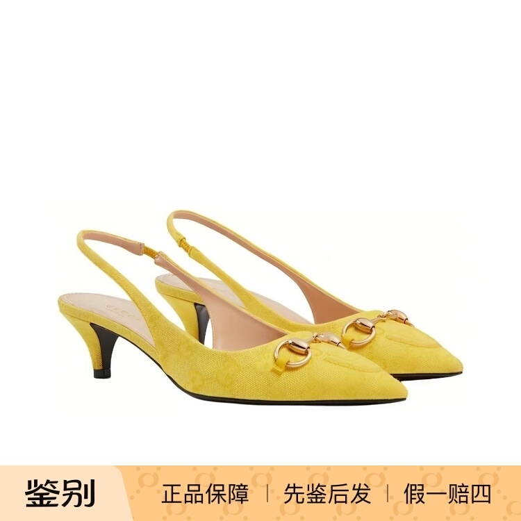 Brand New Genuine Gucci Horsebit Canvas Horsebit Buckle Stiletto High-Heeled Sandals 7826272Uzo0
