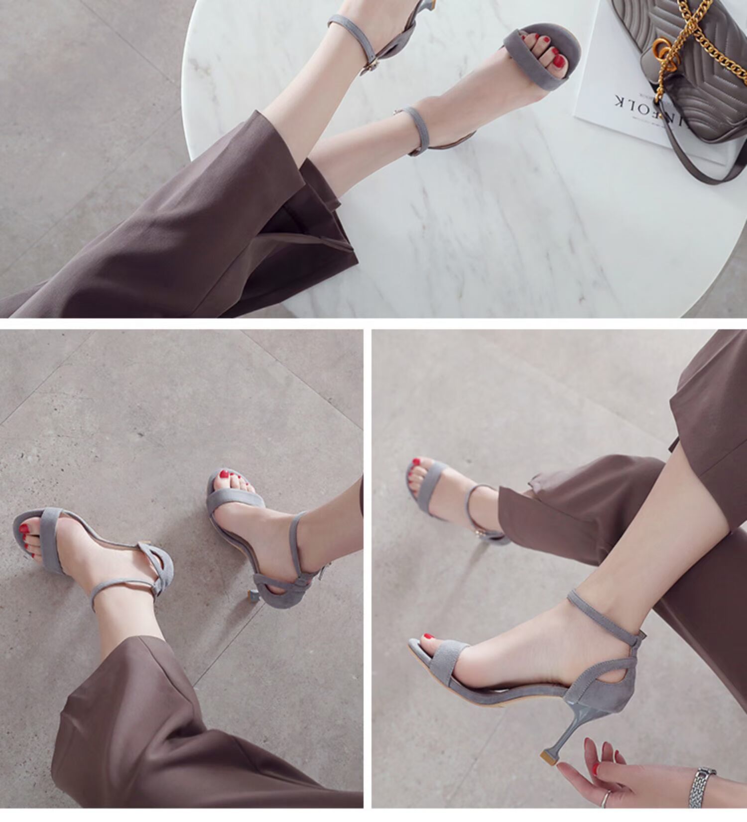 Mùa hè 2019 khóa từ mới với giày cao gót nhỏ tươi phiên bản Hàn Quốc đẹp với giày đế xuồng hình mèo với dép nữ dép havaianas đính đá