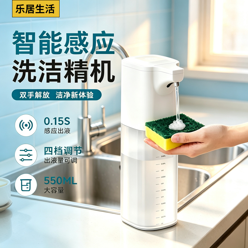 Automatic Sensor Dish Soap Dispenser for Kitchen, Self-Service Soap Dispenser, Gel Detergent Dispenser, Electric Wall-Mounted Hand Washing Dispenser Automatic Sensor Dish Soap Dispenser for Kitchen, Self-Service Soap Dispenser, Gel Detergent Dispenser, Electric Wall-Mounted Hand Washing Dispenser