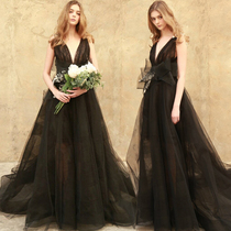 Banquet evening dress 2021 new fashion Korean style shoulder slim black annual dress dress dress