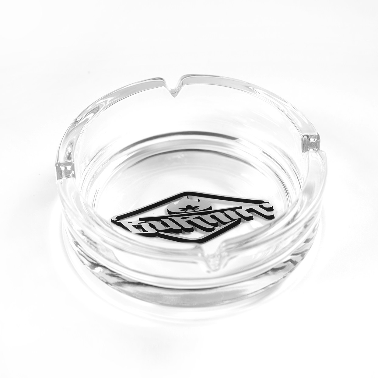 BURNIN Everyday Peripheral Personality Fashion Home Round Glass Material Printed Logo Tobacco Ashtray