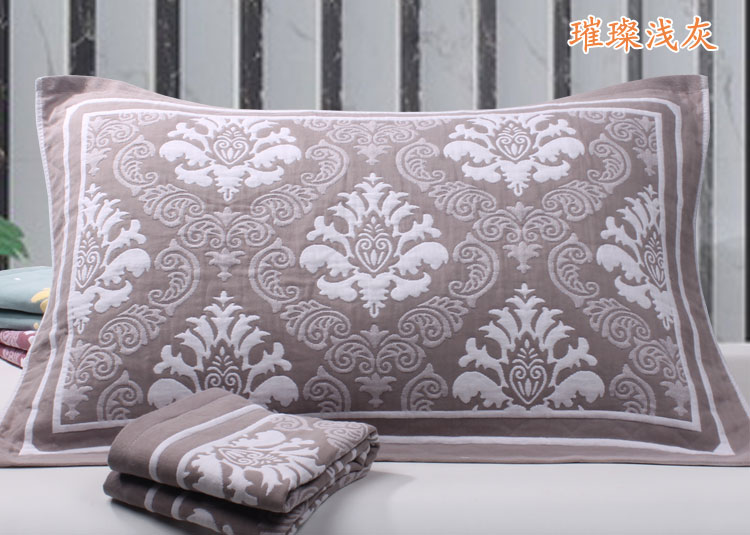 Cặp gạc bông nghệ thuật đôi sinh viên người lớn bốn mùa thoáng khí đôi mềm mại và thoải mái để tăng khăn gối ba lớp vỏ ga gối