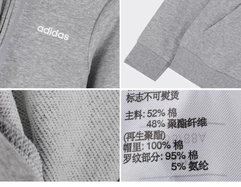 adidas Áo khoác thể thao nữ dệt kim có mũ mùa xuân của Adidas DU0664 DP2414 - Áo khoác thể thao / áo khoác