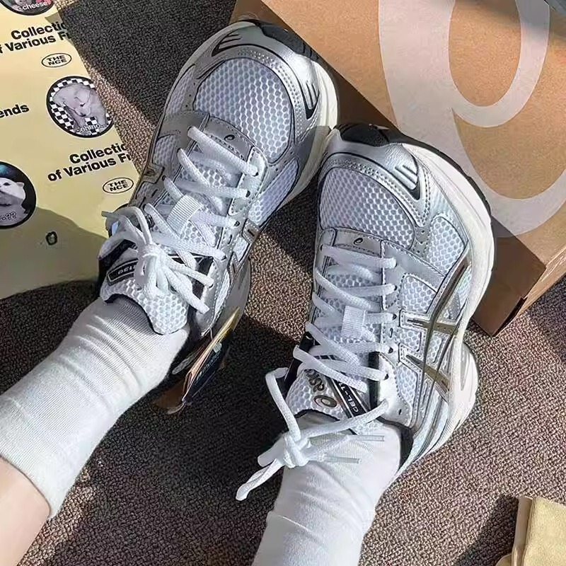 Asics Men's Shoes Gel-1130 Retro Running Shoes Kayano14 Women's Shoes Silver Sneakers Running Shoes