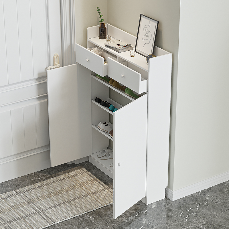 Simple doorway shoe rack Domestic indoor good-looking obliquely inserted dormitory narrow small dust-proof ultra-thin 20cm shoe cabinet close to wall