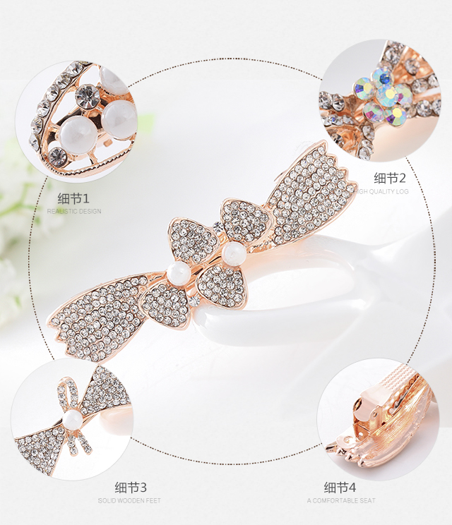Phụ kiện tóc rhinestone pha lê mùa xuân clip bướm tóc clip người lớn đuôi ngựa clip nữ mũ lớn đầu clip trang sức clip cây trâm cài tóc