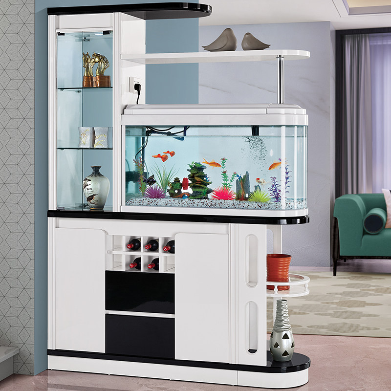Door-in-door Living Room Xuan Guan Cabinet With Fish Cylinder Wine Cabinet Screen Partition Cabinet Room Cabinet Double Sided Shoe Cabinet Door Hall Decorated Cabinet