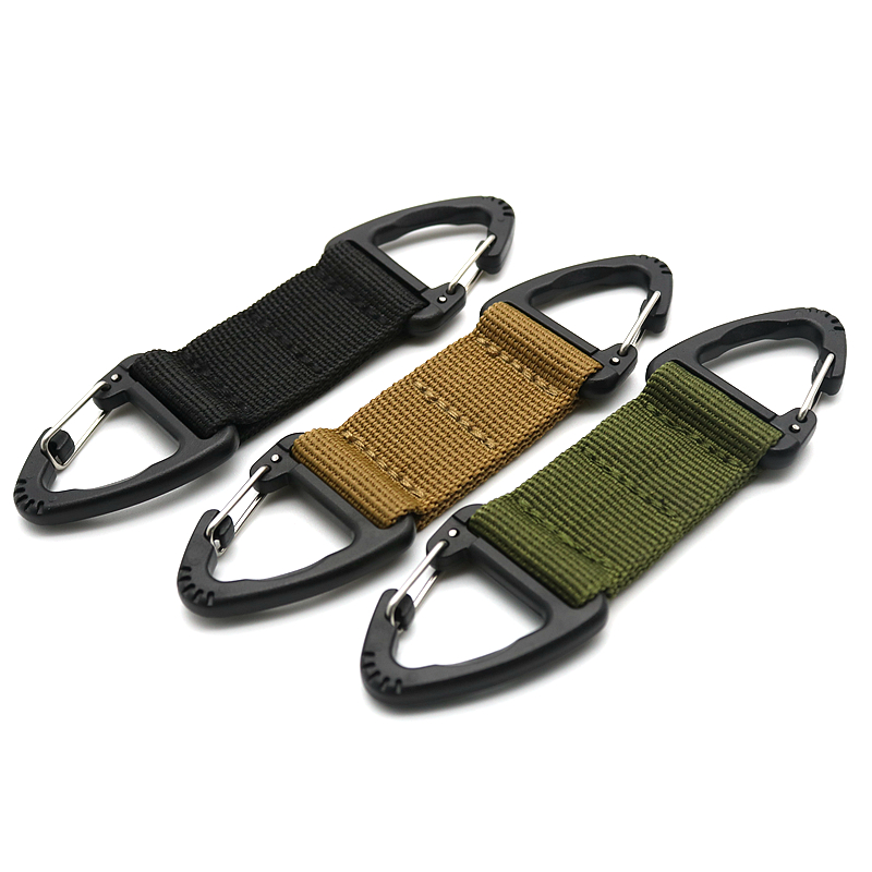 Outdoor Nylon Webbing Hanging Buckle Tactical Double Triangle Hook Key Quick Hanging Buckle Hooks Military Meme Bag Equipped Accessories Buckle