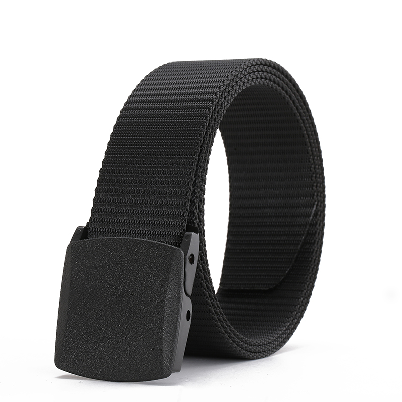 Black Outdoor Nylon Belt Youth Canvas Strap Male Korean Version Pants With Weave Speed Dry Smooth Buckle Casual Sport