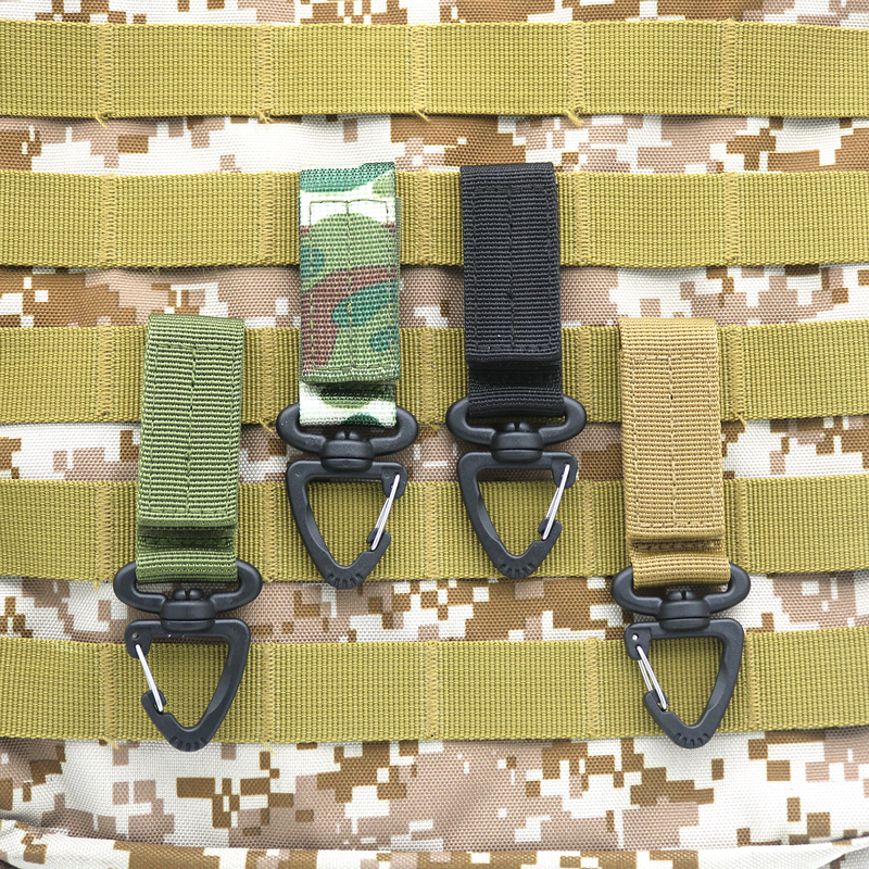 Tactical Belt Hook Multifunction Key Button Mountaineering Buckle Quick Hang Molle Tactical Triangle Type Buckle Nylon Waist Hanging