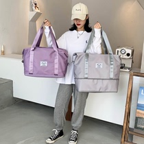 Large capacity womens travel bag Short-distance bag Fitness tote bag Waiting bag storage bag Lightweight canvas luggage bag