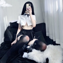  Devil Adult 1997~Pure student clothing bow white short-sleeved shirt black pleated skirt JK suit