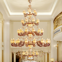 Luxury atmosphere European-style compound building large chandelier villa building living room Jade zinc alloy chandelier engineering lamps and lanterns