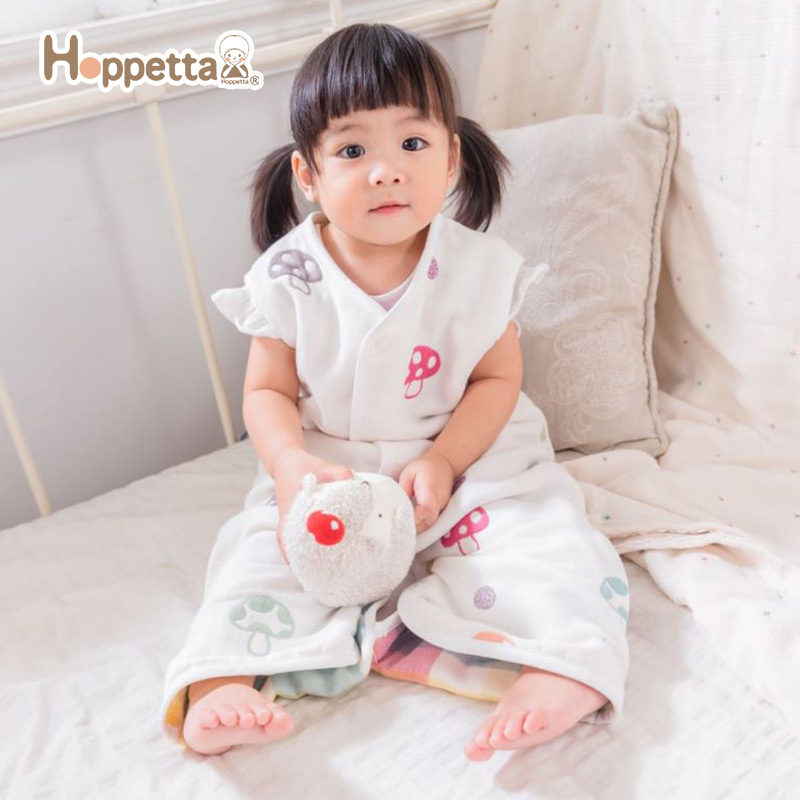 Hoppetta, Japan, to accompany his baby sleeping bag six layers gauze mushroom sleeping bag, spring and autumn four seasons