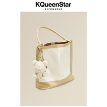 KQueenStar tote bag Women summer 2021 new fashion colorblock cowhide mother bag crossbody shoulder bag