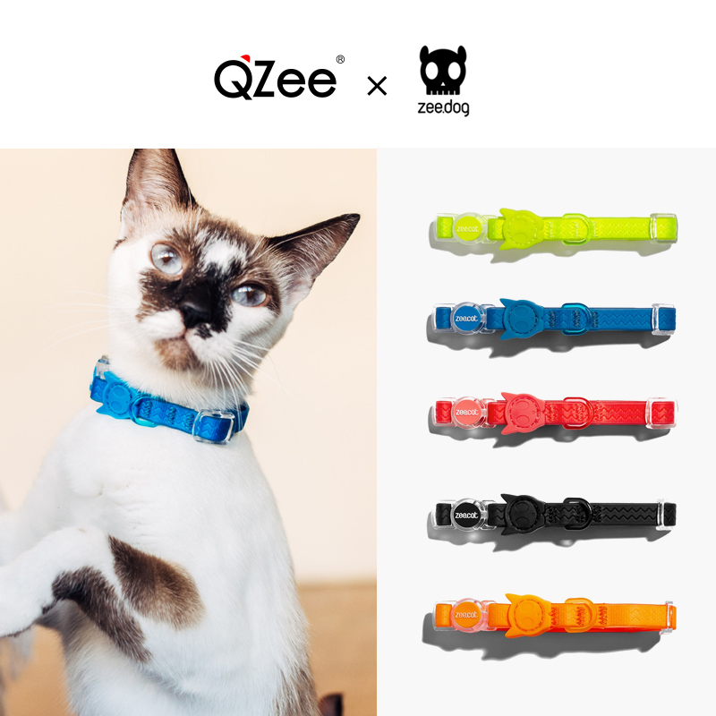 QZee American Zeedog NEOPRO jelly waterproof cat collar safety buckle anti-suffocation Persian English short folding ears