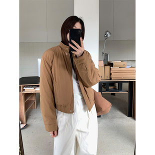 TG корейский 2025 новый зимний осенний темперамент случайный воротник длинный рукав свободный утолщённый из стеганой ткани теплые хлопок служить пальто женщина