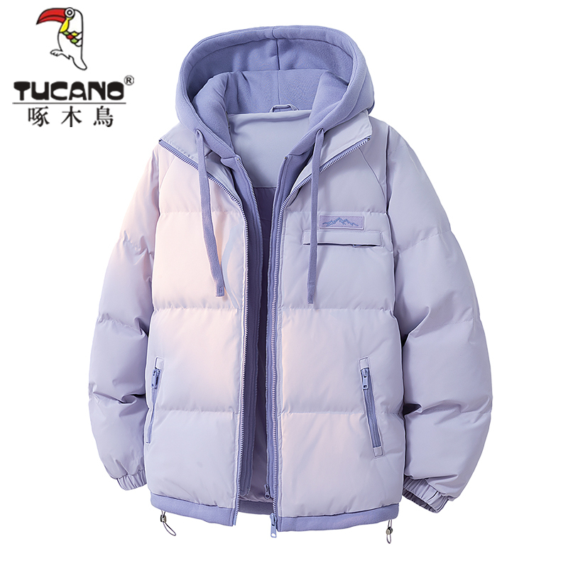Woodpecker down Cotton Jacket for Women Winter 2026 New Style Super Nice Student Thickened Warm Fake Two-Piece Cotton Coat Woodpecker down Cotton Jacket for Women Winter 2026 New Style Super Nice Student Thickened Warm Fake Two-Piece Cotton Coat