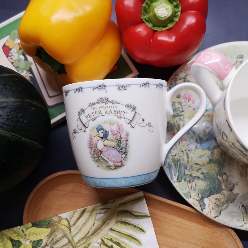 Export Bone China with Colored Glaze, Cute Peter Rabbit Couple Mugs, Large Capacity Milk Cup, Mug, Single Piece