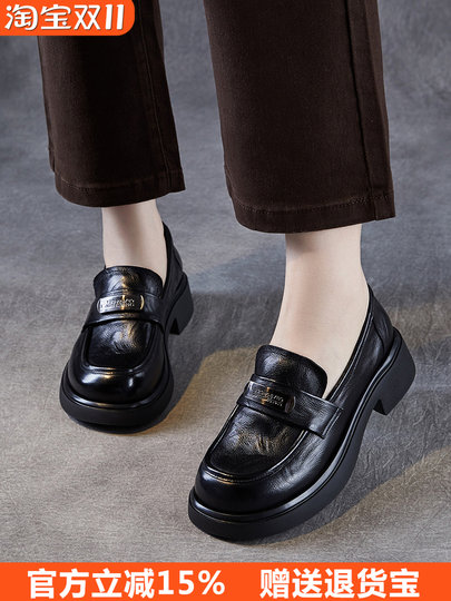 Genuine Leather Loafers for Women 2026 Spring New Style Shoes Hot-Selling Women's Soft-Soled Comfortable Leather Shoes Women's Single Shoes Summer