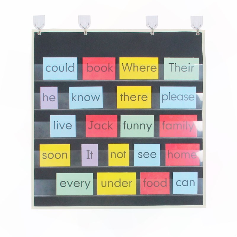 Insert card literacy memory alphabet Pinyin card storage bag Early education literacy card hanging bag Man children transparent