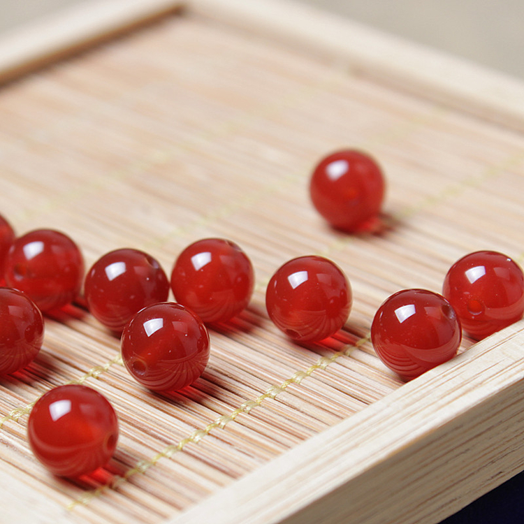 DIY bán thành phẩm rời hạt màu đen mã não đen lỏng lẻo hạt cườm đính cườm vòng tay vòng cổ vật liệu dệt tay - Vòng đeo tay Clasp vòng tay lv