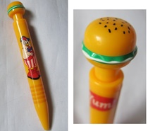 L6 KFC toys yum Qiqi hamburger head push-type ballpoint pen sold individually