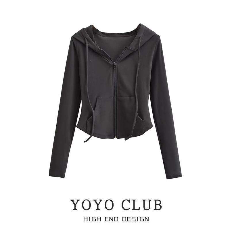 Brand Discount Bargain Plus-Size Women's Autumn Hooded Cardigan Sweatshirt Casual Slimming Long-Sleeve T-Shirt for Chubby Women