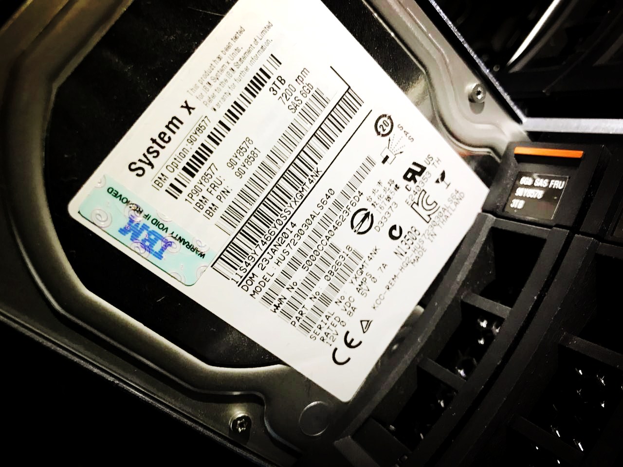 IBM 90Y8577 90Y8579 90Y8578 3T SAS 7 2K 3 5 X3650 M4 30 hard drive