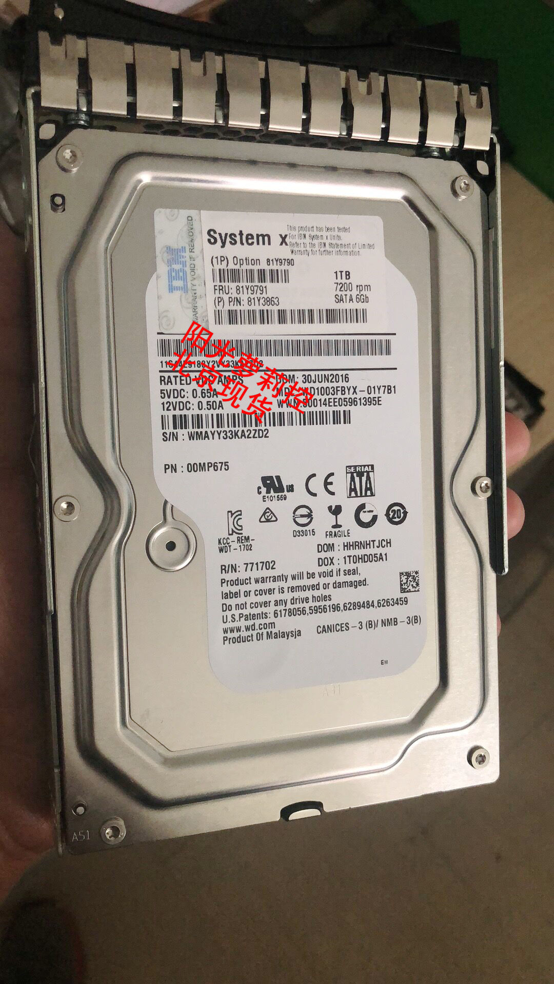 IBM 81Y9791 81Y9790 Original 1T SATA 3 5 X3650 M4 M5 Server Hard Disk