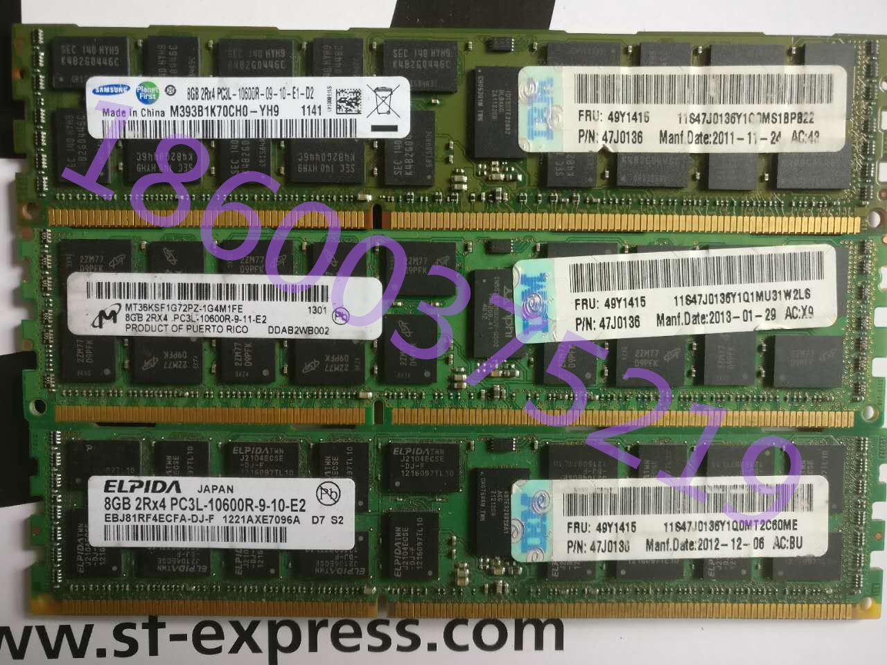 IBM original 49Y1397 49Y1415 8GB 10600R 1333 frequency DDR3 server memory