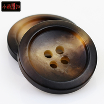 Black coffee color woolen cashmere coat button coffee color wild clothes coat button men and women suit button pants button