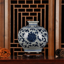 Jingdezhen porcelain blue and white Chinese home decoration crafts Antique official kiln ice crack pomegranate vase ornaments set