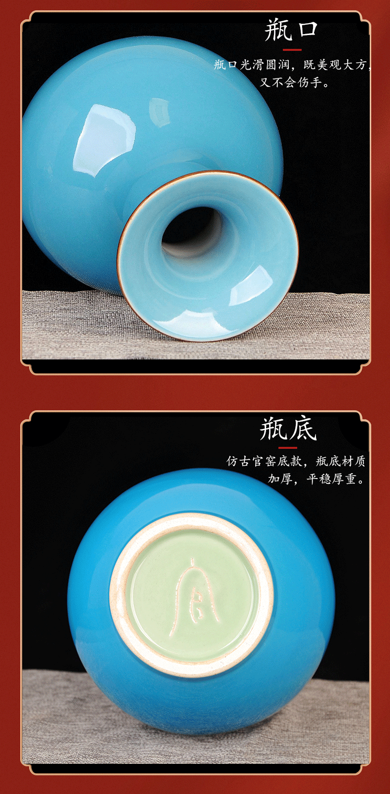 Archaize of jingdezhen ceramics up vases, flower arranging furnishing articles sitting room porch rich ancient frame of Chinese style household ornaments